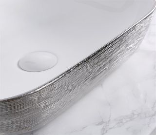 Раковина CeramaLux   D1333H131 бело-серая 46 см